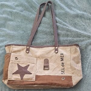 Brown and Tan Women's Tote Bag